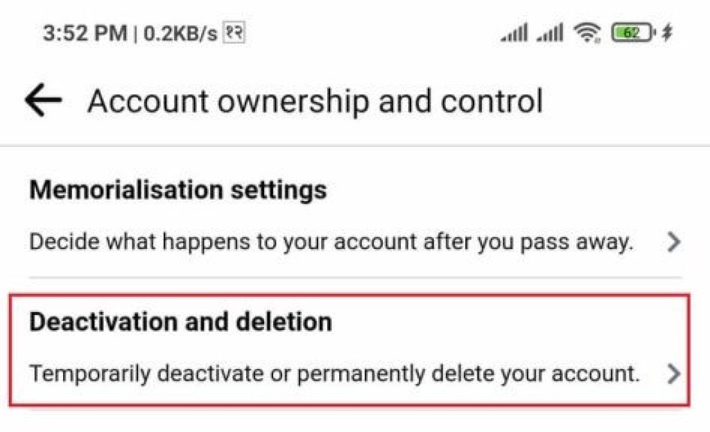 Account control Facebook app