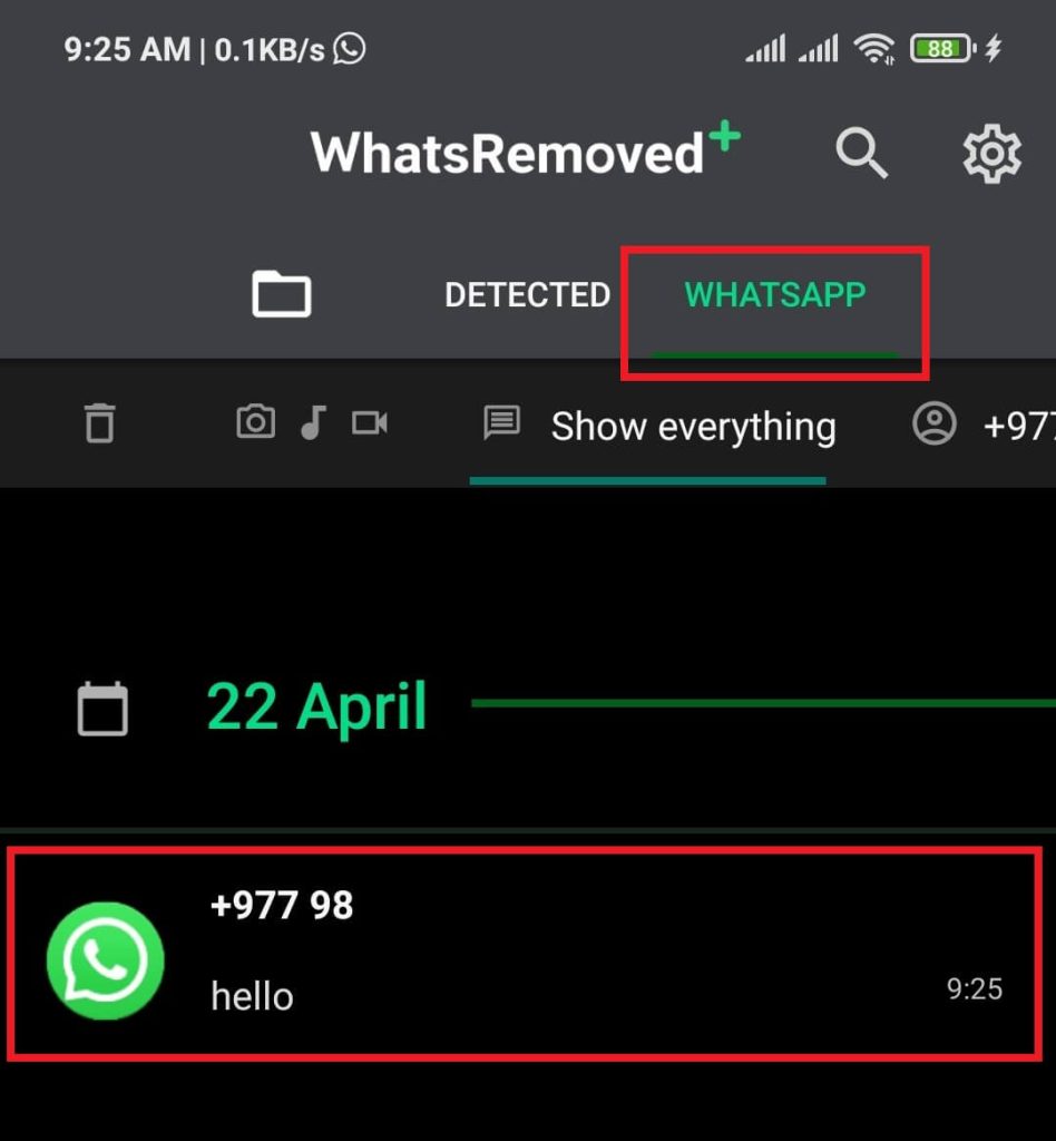 External app to view deleted messages on WhatsApp