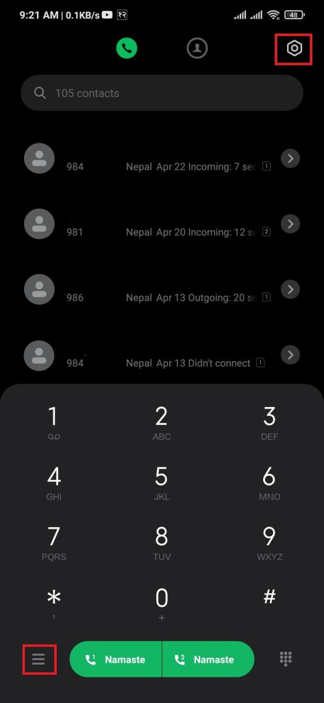 Call Settings on Android