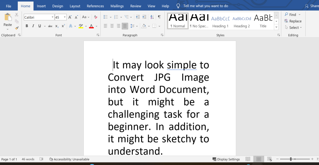 How To Convert JPG Image into Word Document using MS Word