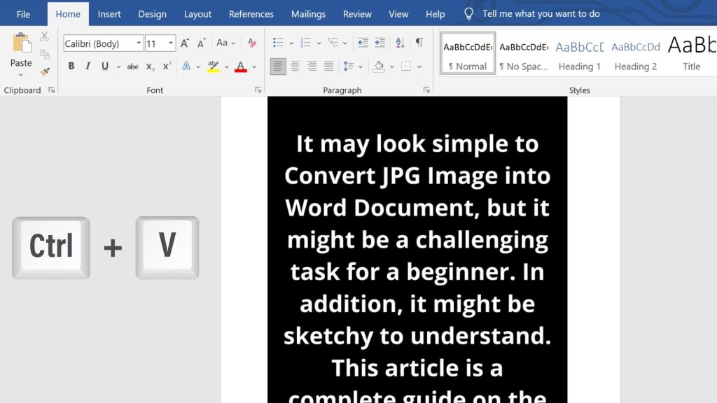 Convert JPG Image into Word Document using MS Word