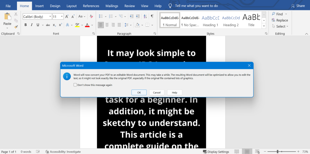  images to word documents using MS Word