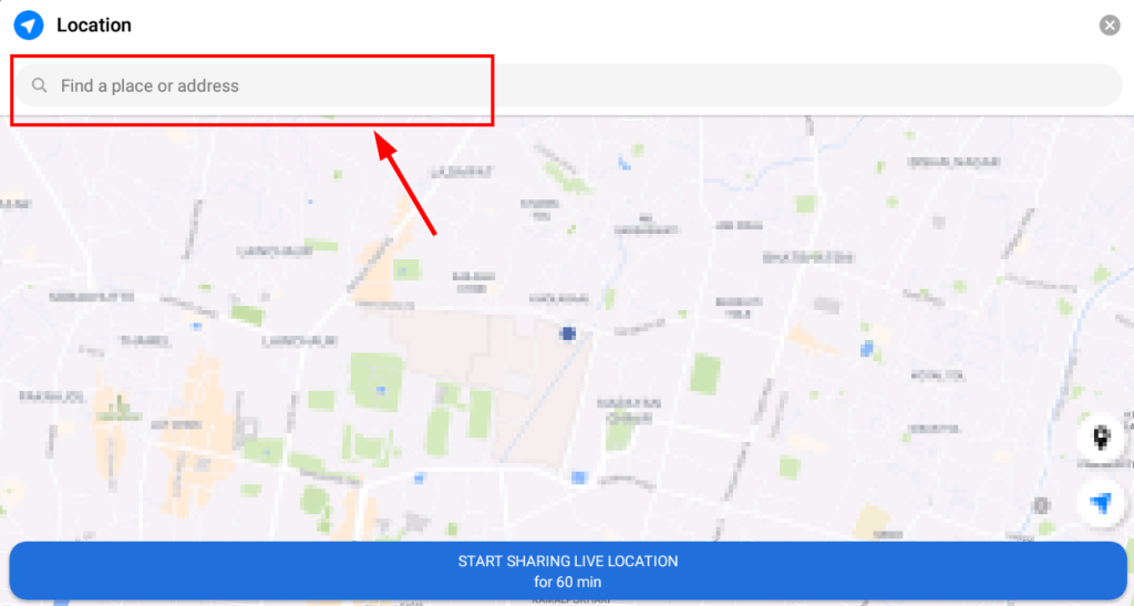 share particular location on Facebook Messenger 