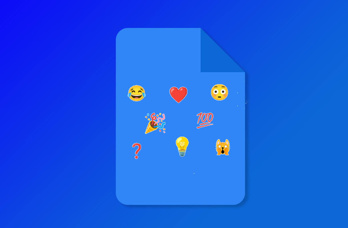 Emoji reactions Google Docs