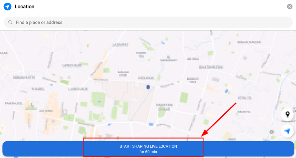 share live location on Facebook Messenger 