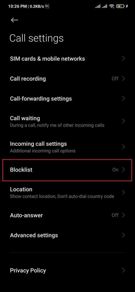 Block international calls 