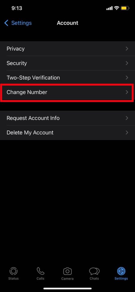 Change Number Option on iOS