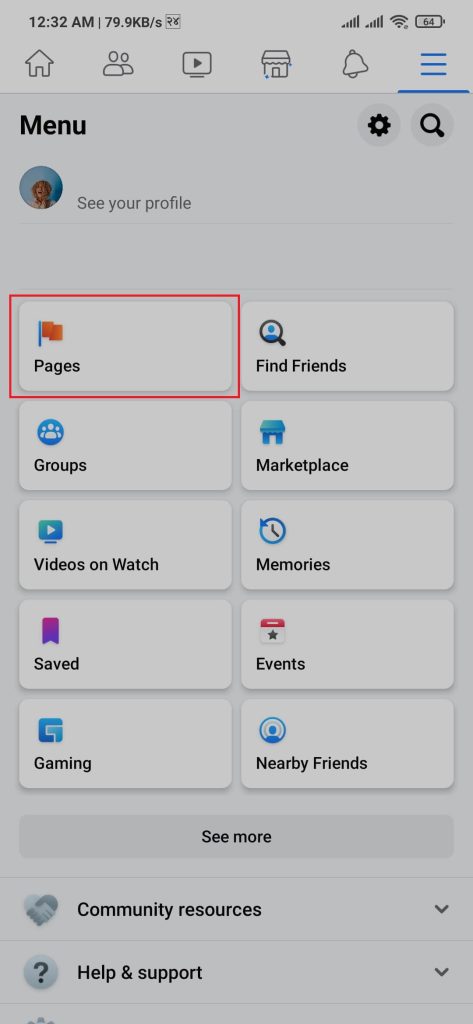 Pages option 