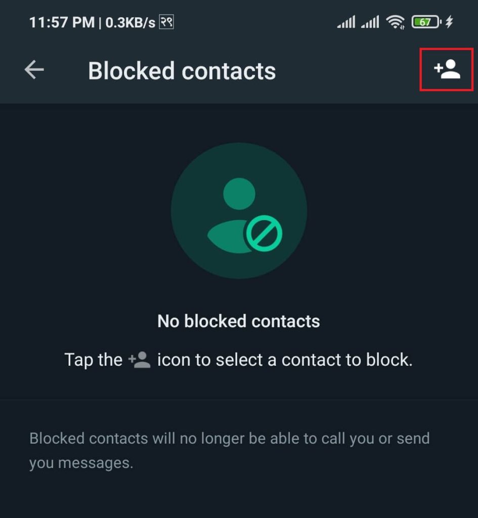 Add contact to Blocklist on Android