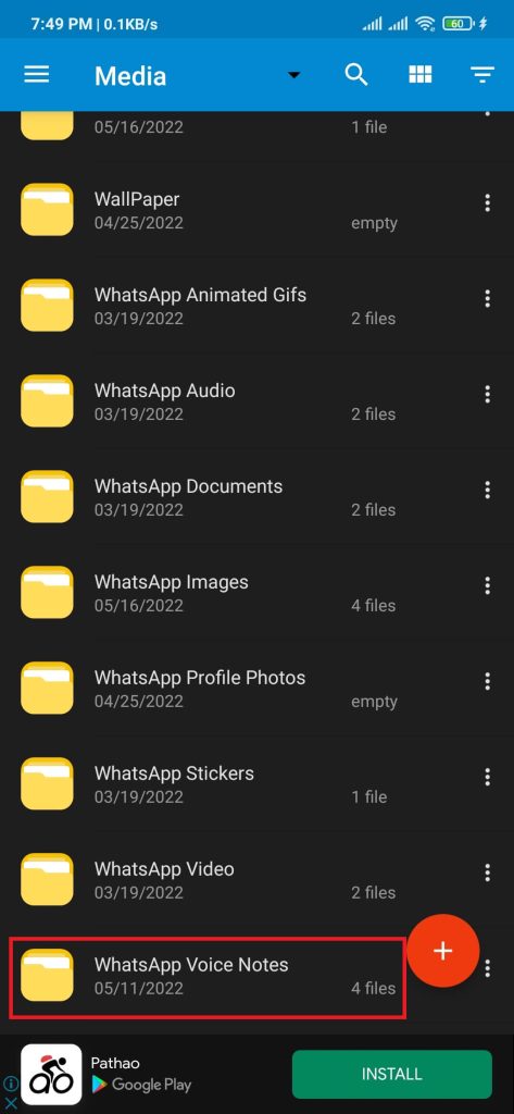 WhatsApp folder