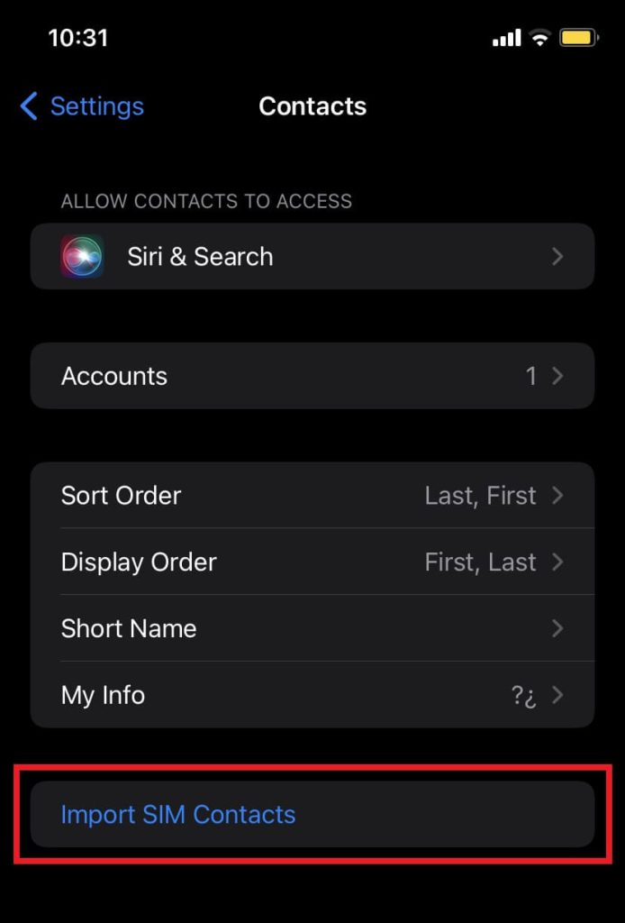 Import SIM Contacts from Android to iPhone