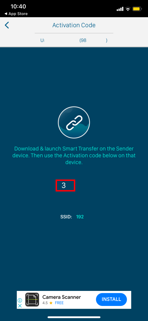 Activation code on iPhone