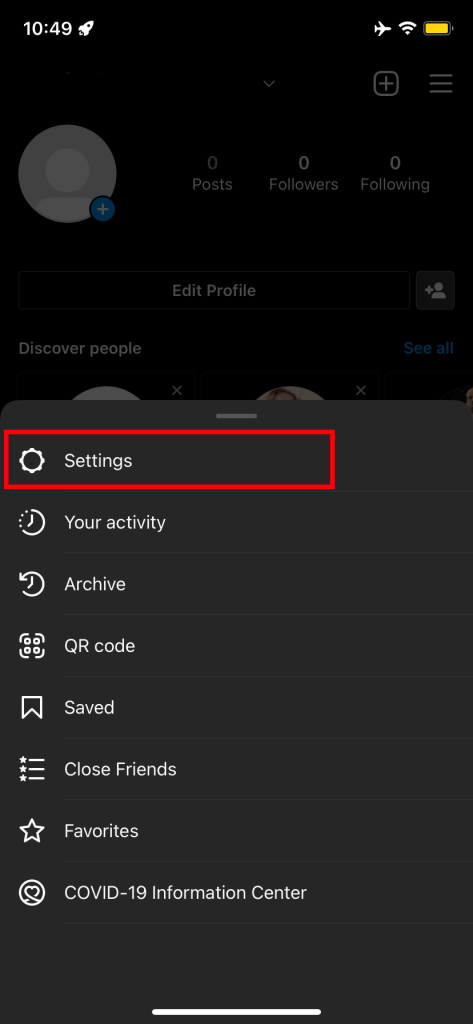 IG settings option