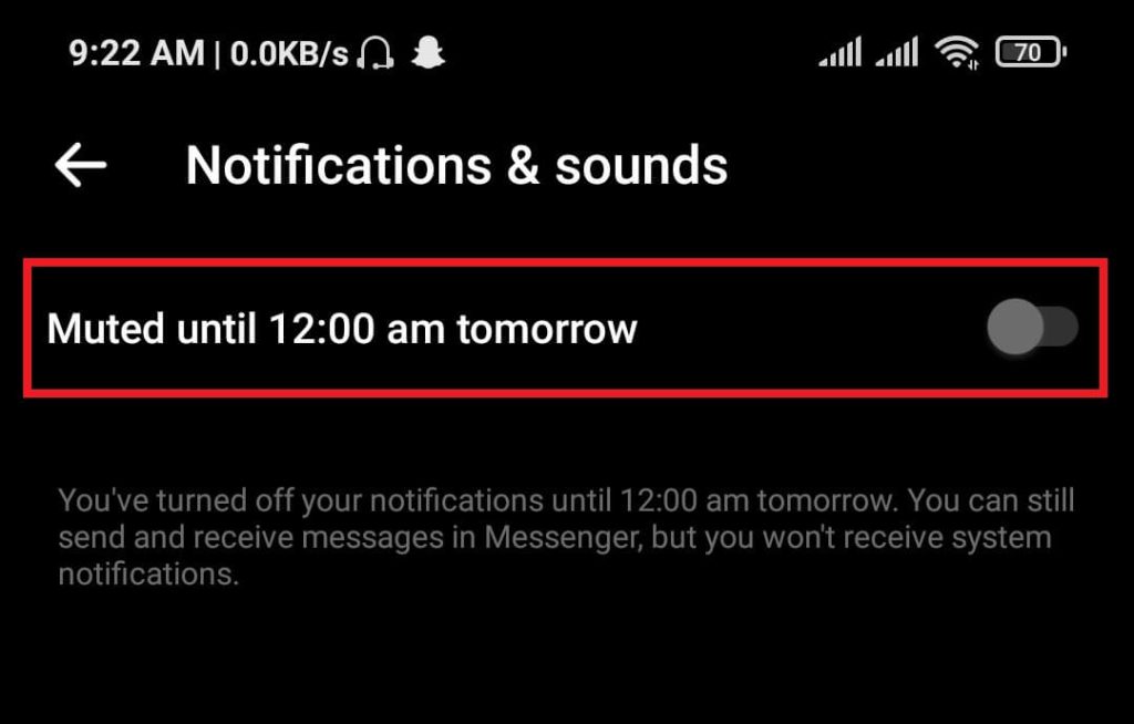 Unmute notifications sounds on Messenger