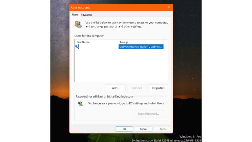  Remove Microsoft Account from Windows 11 From User Accounts Settings