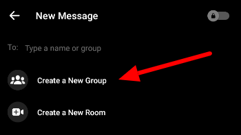 Creating new group in messenger