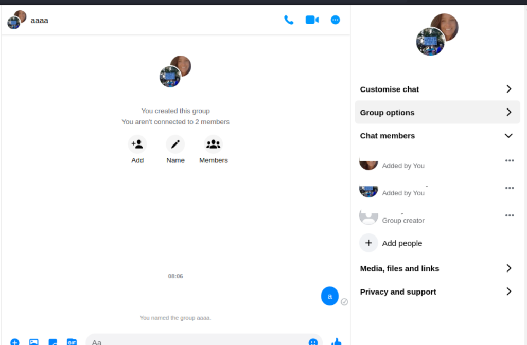 Adding and removing members in messenger group in Computer