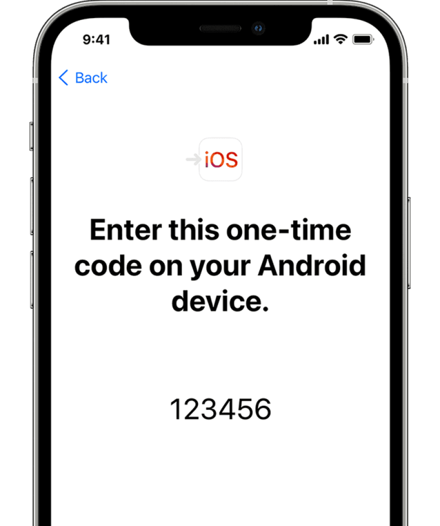 One time contacts transfer code on iPhone