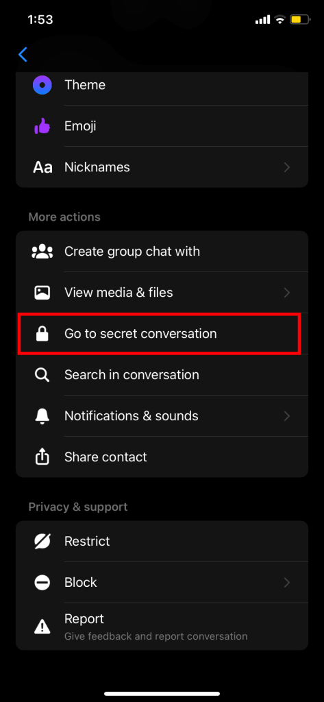Enable end-to-end encryption on Messenger chat