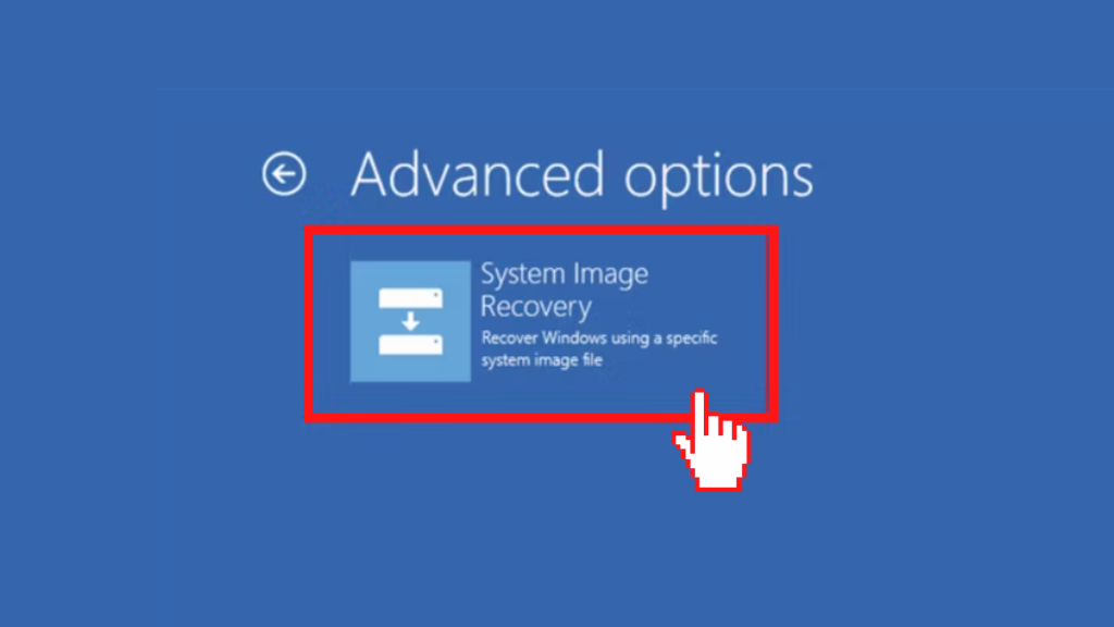 To Recover Deleted Photos from Windows 11, click System Image Recovery in the following window.