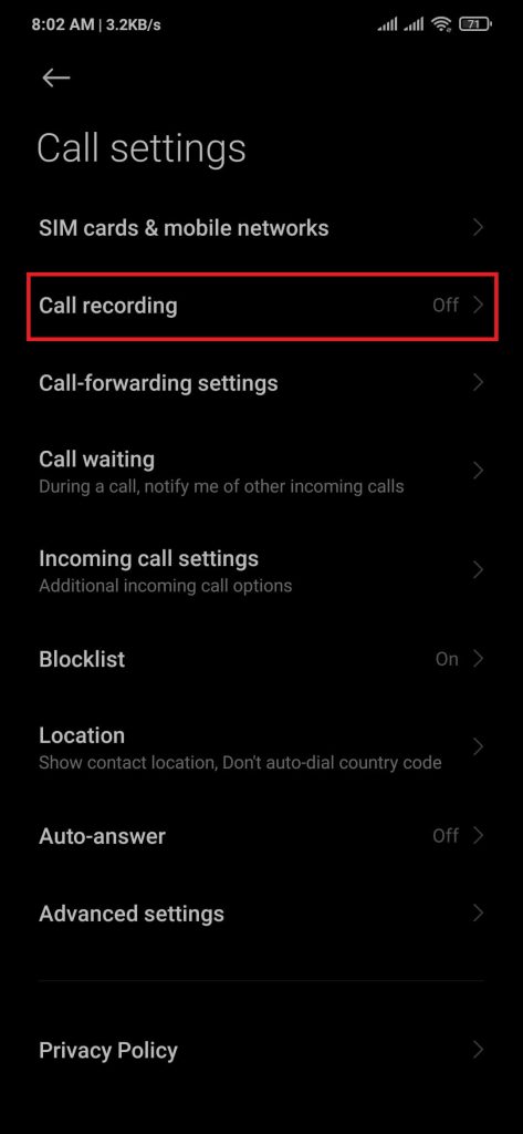 record a call option