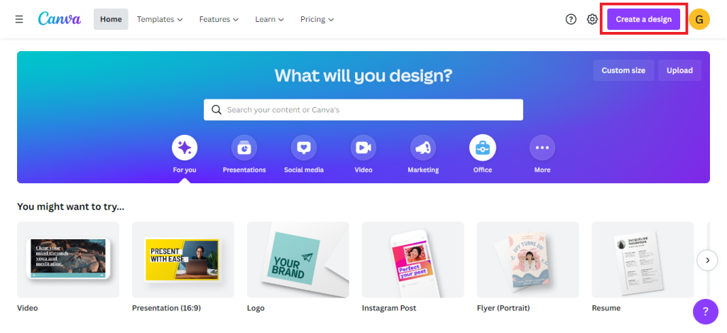 create Canva design