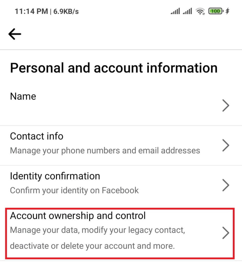 Account ownership and control on Facebook