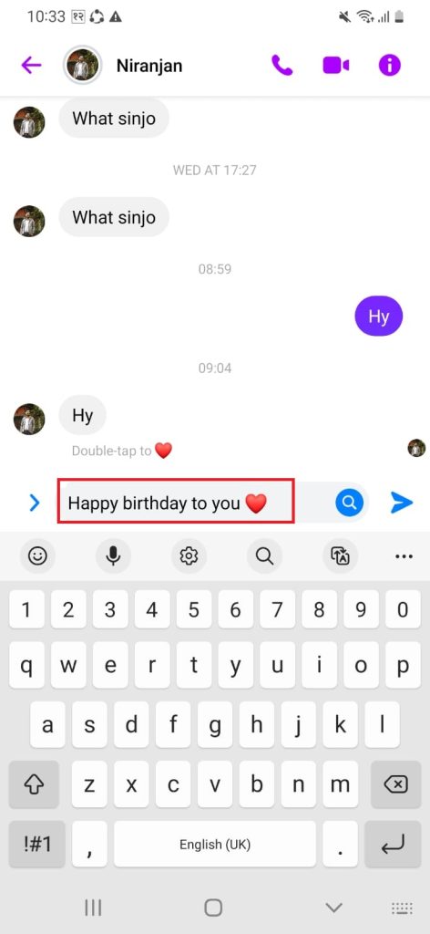 Birthday wish text to send as a gift message on messenger
