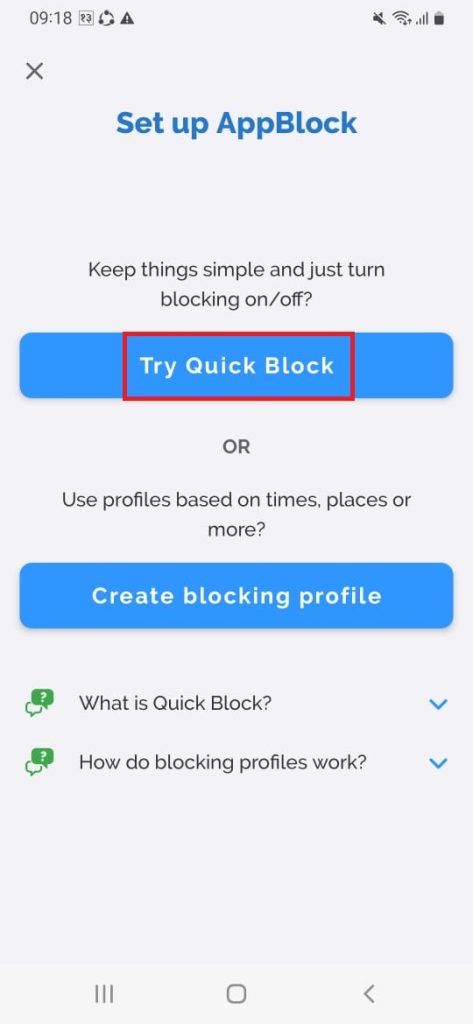 Try Quick Block icon