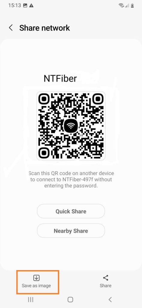 Save QR code, see WIFI password on Android