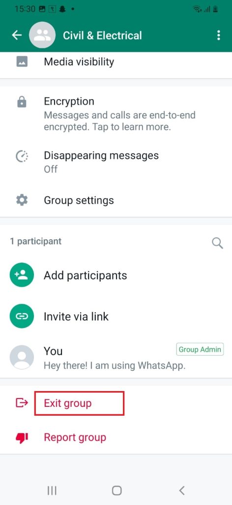 When you exit from a group you can delete a WhatsApp group.