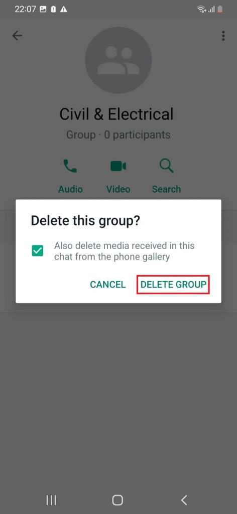 Delete group icon.