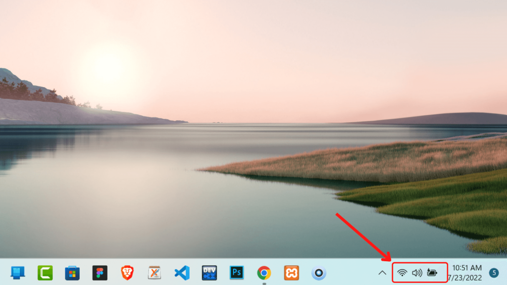 To Change Brightness on Windows 11 Using Quick Settings, hover your mouse to the bottom-right corner of the desktop