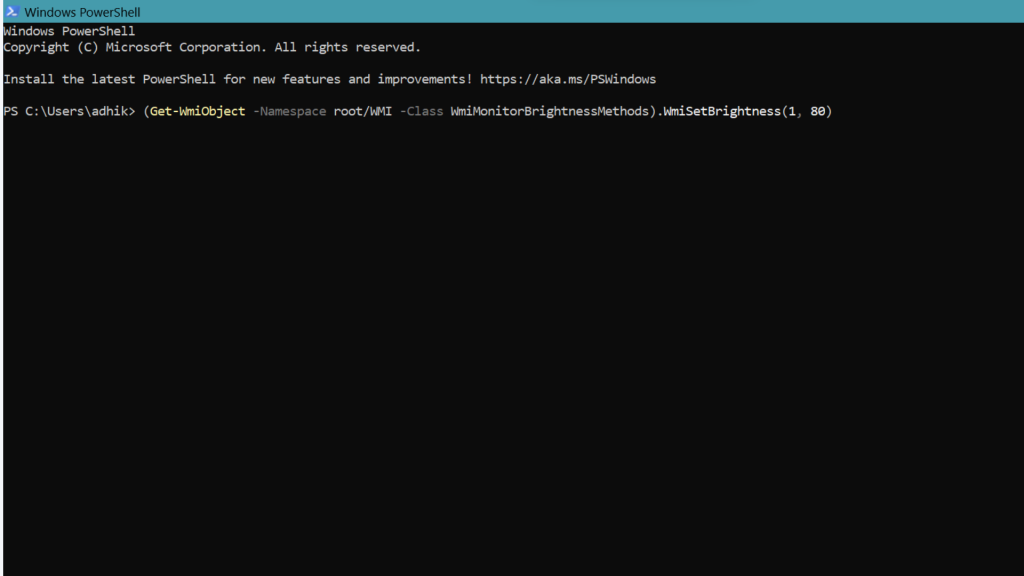 Change Screen Brightness using PowerShell