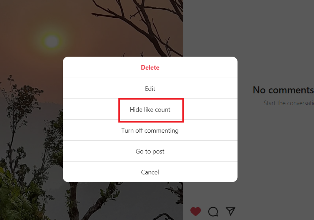 Select hide like count