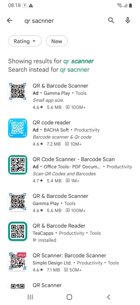  list of QR scanners, see WIFI password on Android 