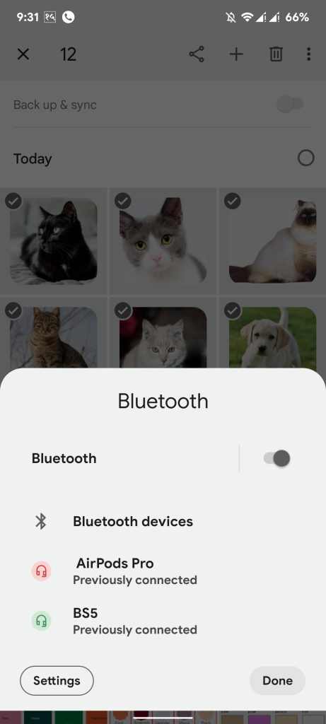 To Transfer Photos from Android to iPhone using bluetooth, turn on bluetooth.