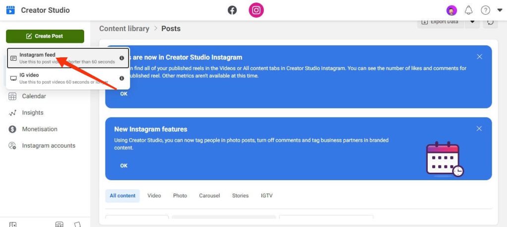 Instagram feed create studio