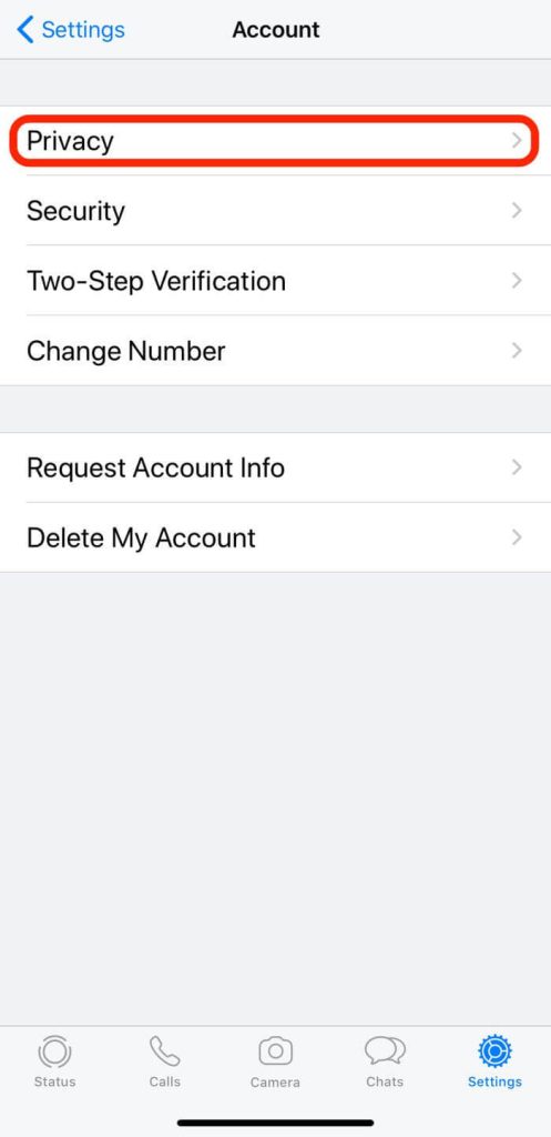 privacy settings Whatsapp