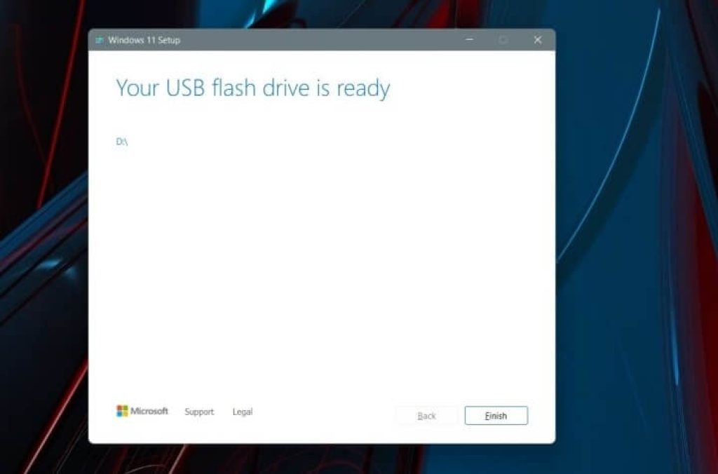 USB Flash drive is ready