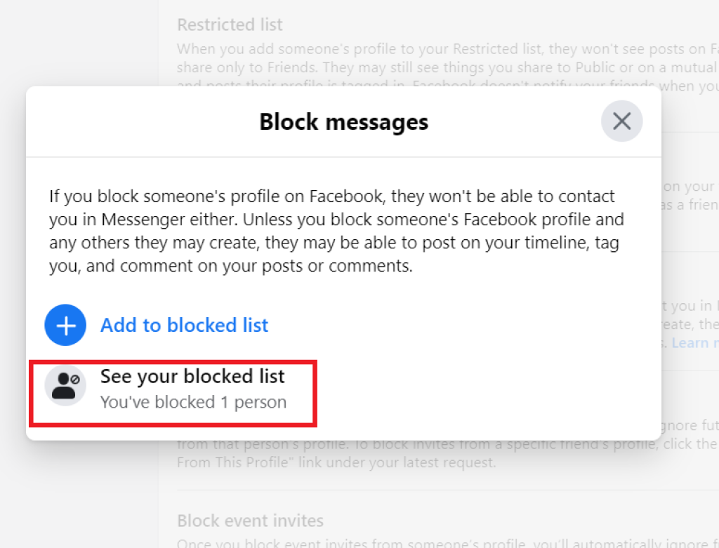 Blocked list