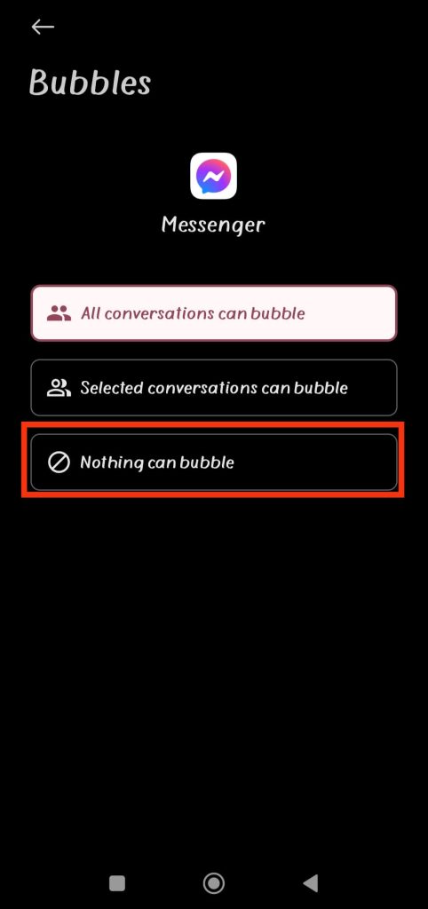 chat bubbles on messenger
