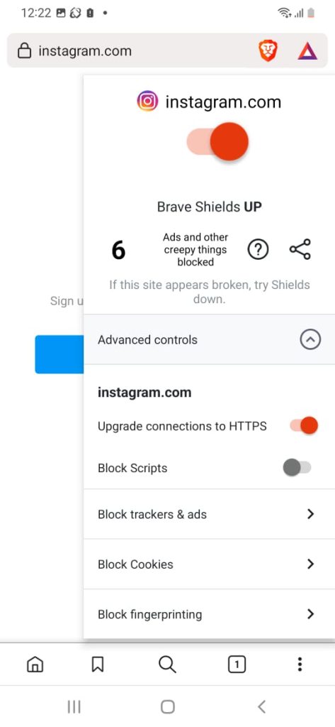 Block website on android