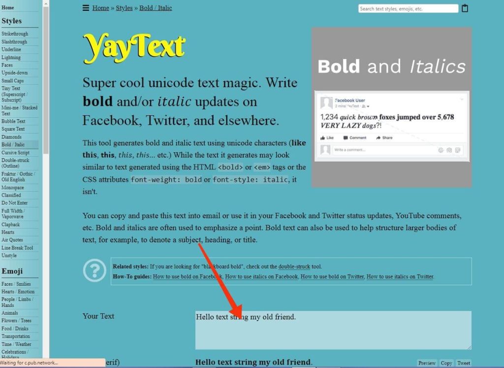 YayText homepage