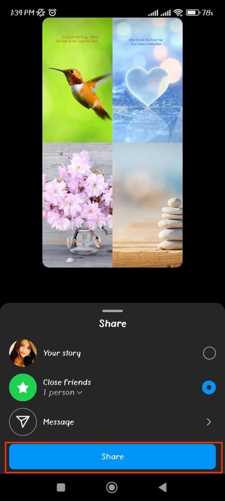 share multiple photos on Instagram story