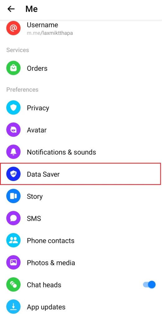 Data Saver on Messenger