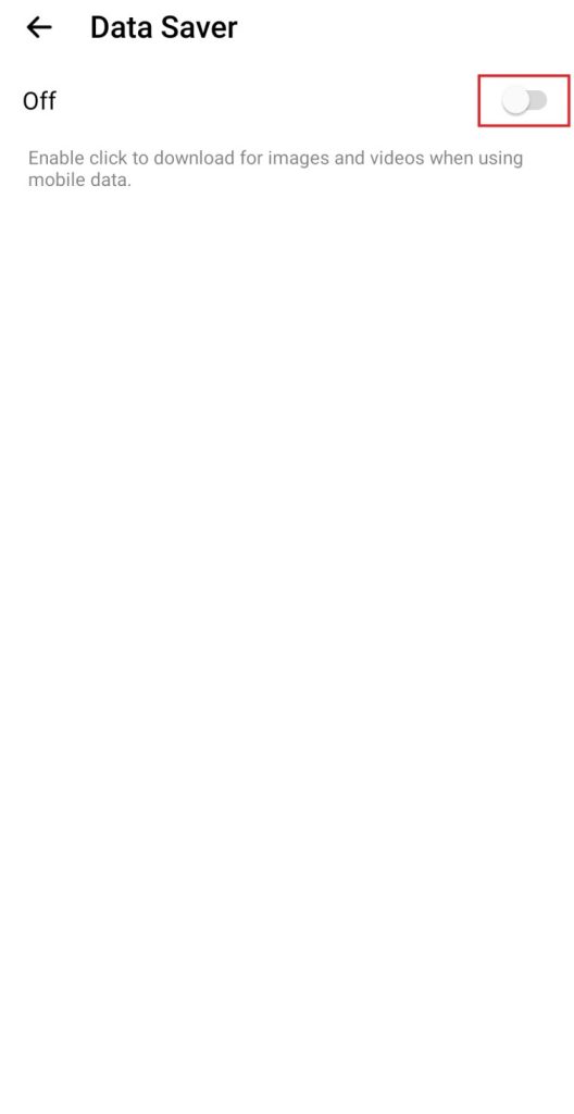 Data Saver toggle in Messenger
