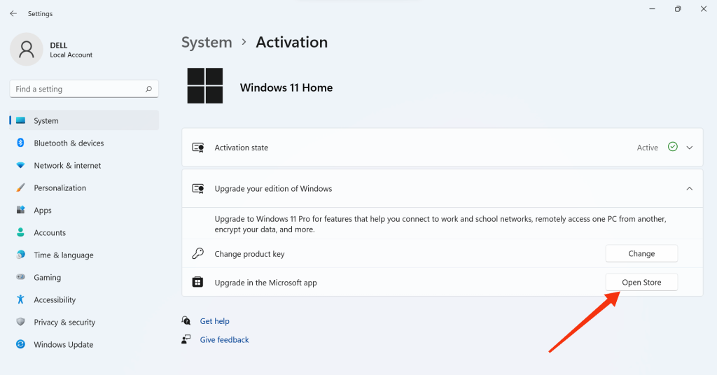 buy Windows 11 pro from MS Store