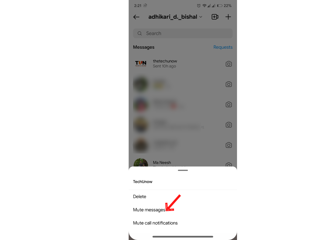 easily Mute someone's Instagram messages