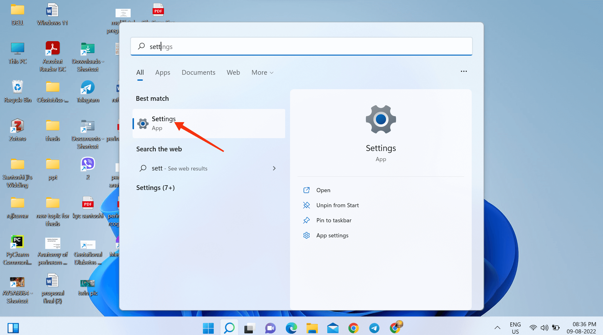 settings app win 11